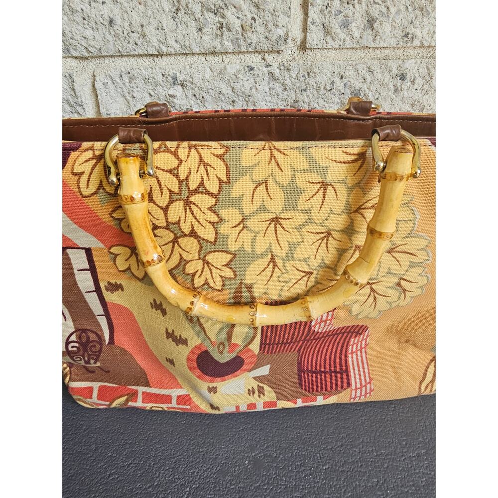 Isabella Fiore French Cafe Embellished Beaded Bamboo Handle Satchel Bag - Picture 8 of 11